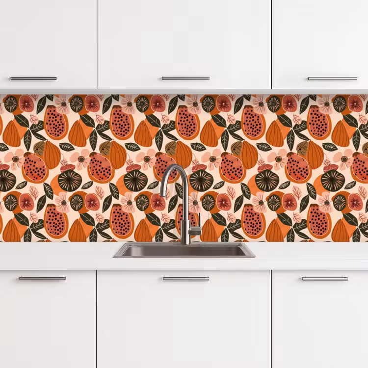 Keuken achterwand - Papaja - Bloesem - Oranje — 4