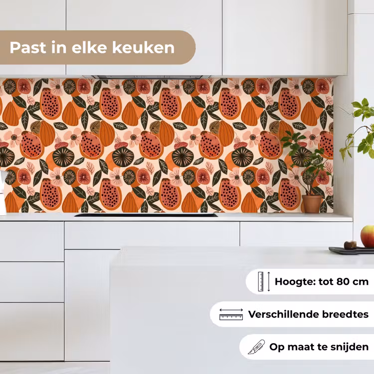 Keuken achterwand - Papaja - Bloesem - Oranje — 7