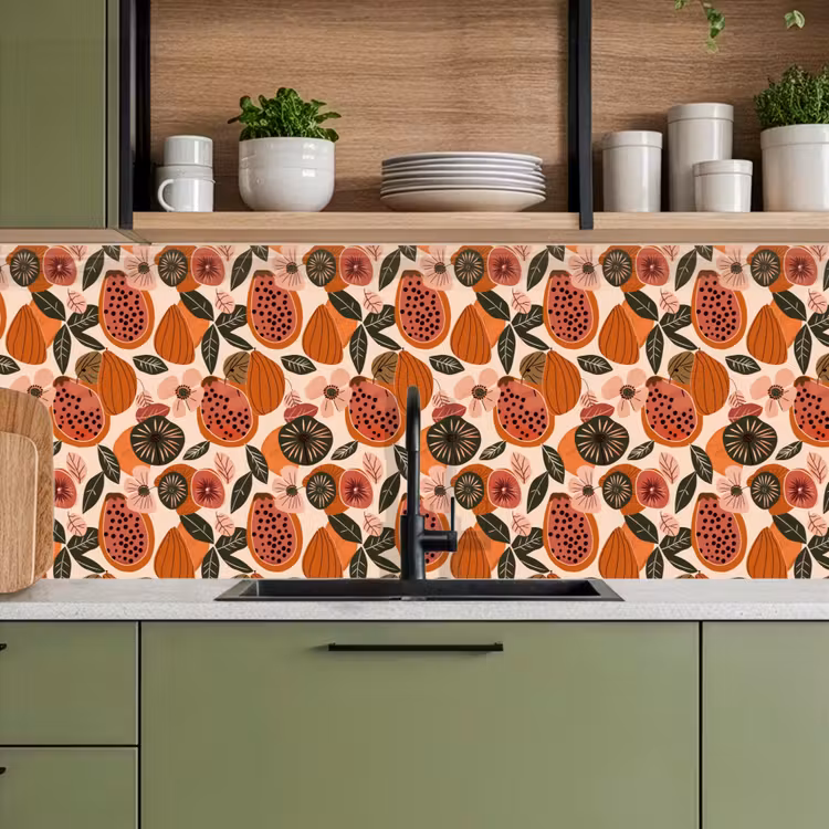 Keuken achterwand - Papaja - Bloesem - Oranje — 8