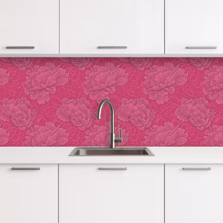 Keuken achterwand - Pioenrozen - Energiek - Roze — 4
