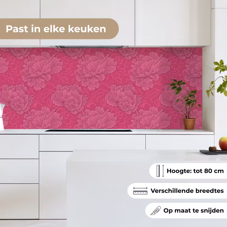 Keuken achterwand - Pioenrozen - Energiek - Roze — 7