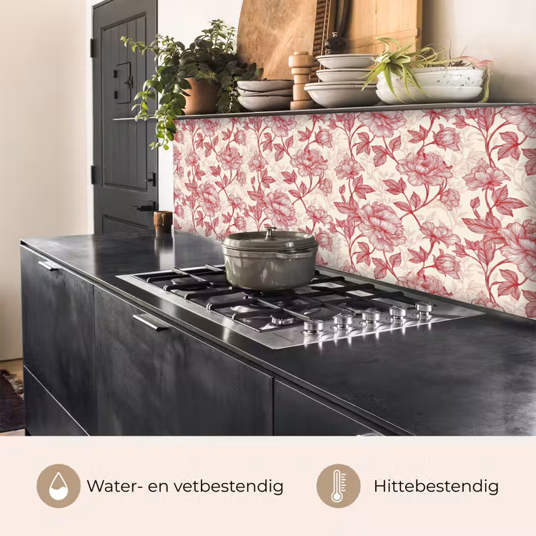 Keuken achterwand - Pioenrozen - Modern -  Rood — 5
