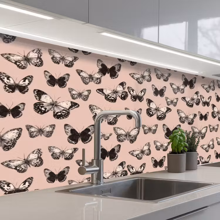 Keuken achterwand - Tijdloos - Vlinders - Perzik — 2