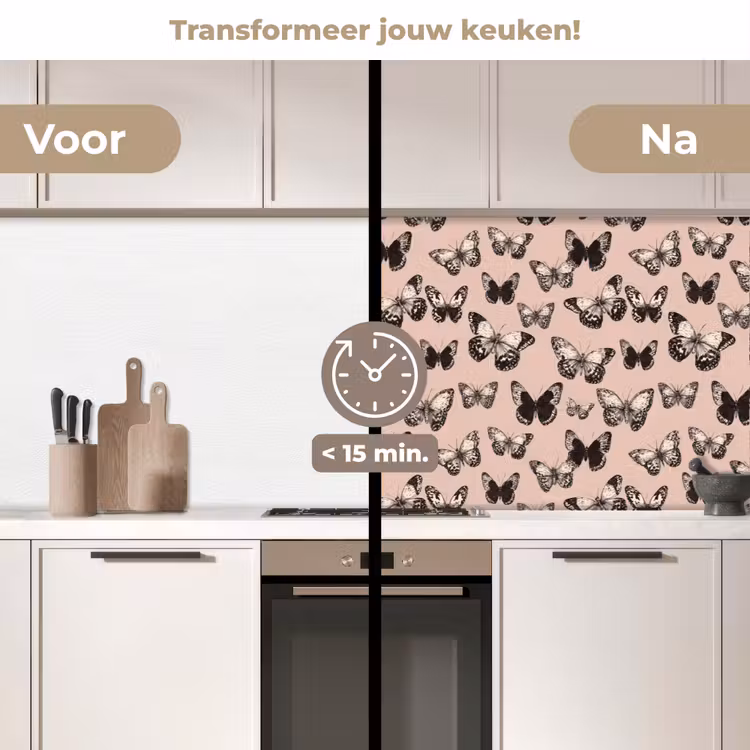 Keuken achterwand - Tijdloos - Vlinders - Perzik — 3