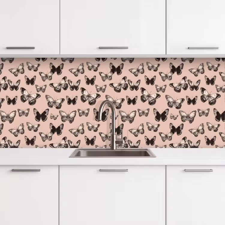 Keuken achterwand - Tijdloos - Vlinders - Perzik — 4