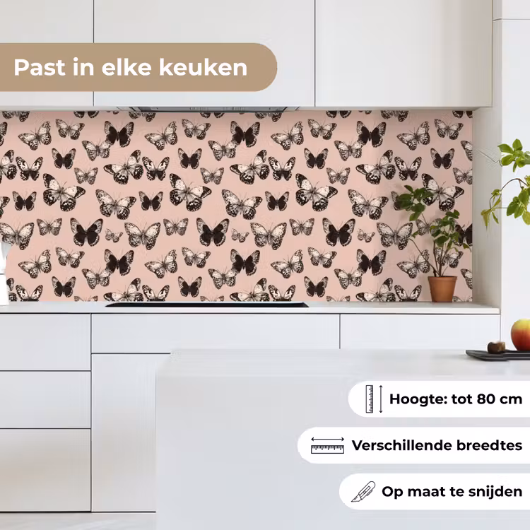 Keuken achterwand - Tijdloos - Vlinders - Perzik — 7