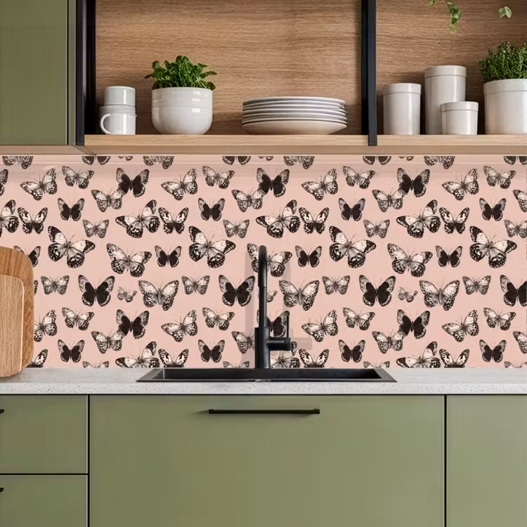 Keuken achterwand - Tijdloos - Vlinders - Perzik — 8