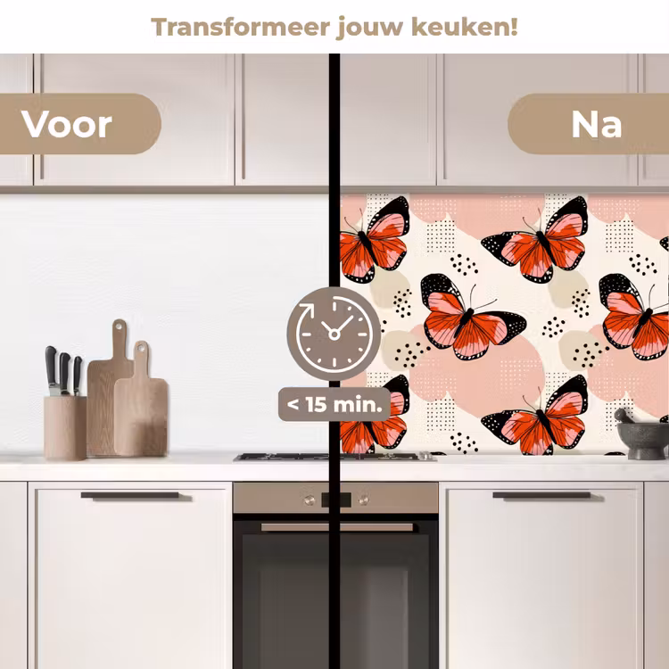 Keuken achterwand - Vlinders - Retro - Kleurrijk — 3
