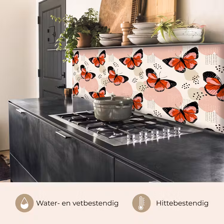 Keuken achterwand - Vlinders - Retro - Kleurrijk — 5