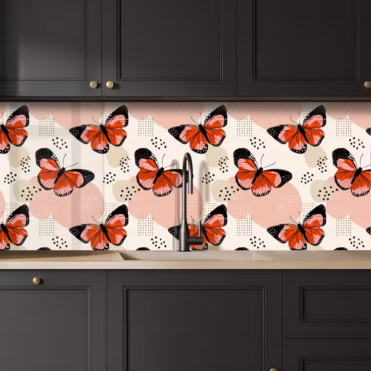 Keuken achterwand - Vlinders - Retro - Kleurrijk — 6