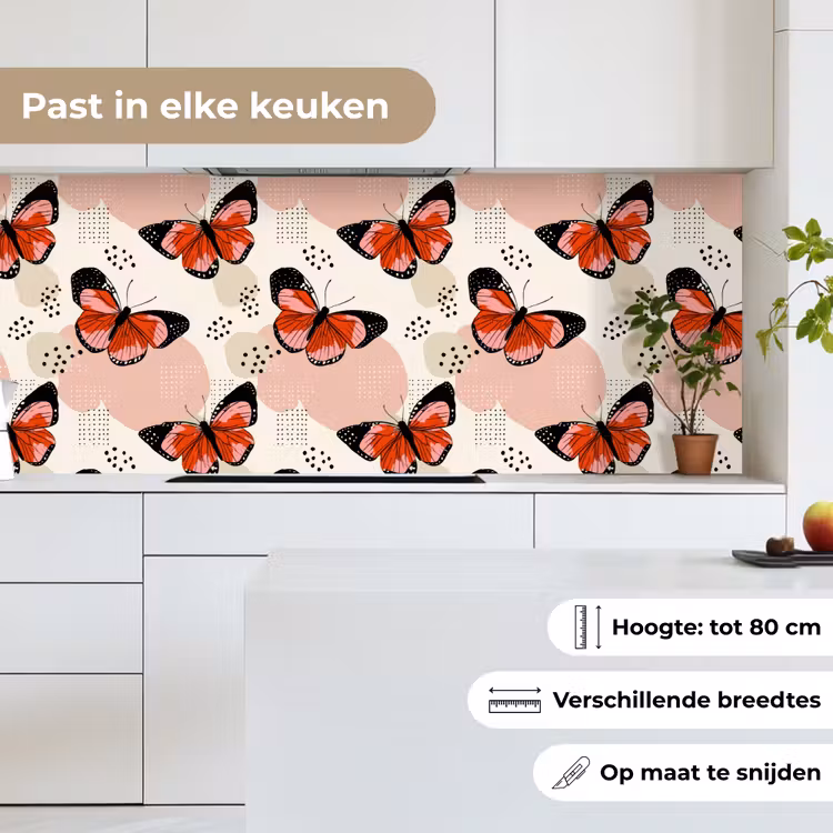 Keuken achterwand - Vlinders - Retro - Kleurrijk — 7