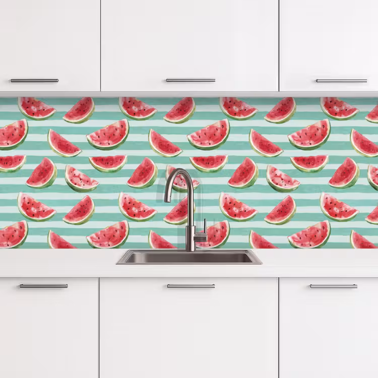 Keuken achterwand - Watermeloen - Strepen - Groen — 4