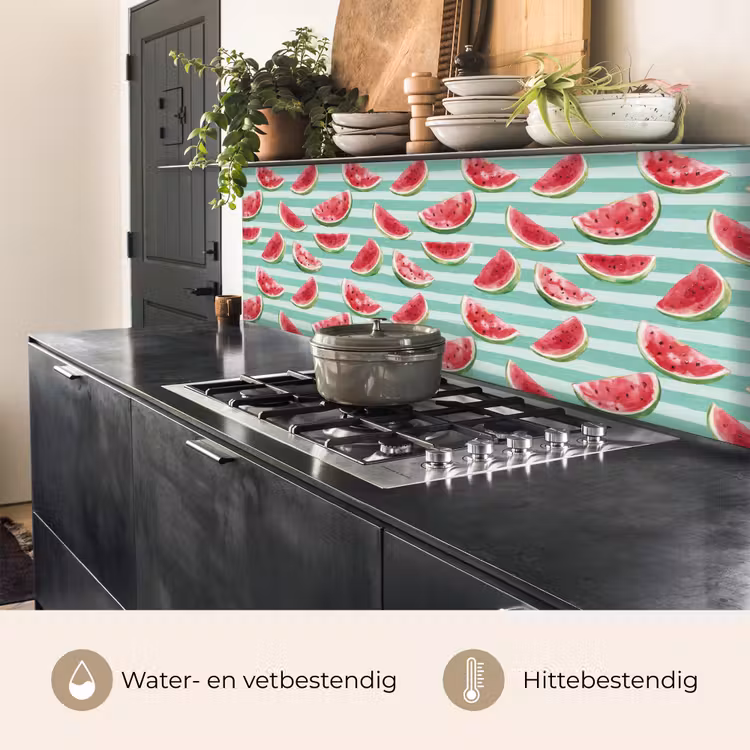Keuken achterwand - Watermeloen - Strepen - Groen — 5