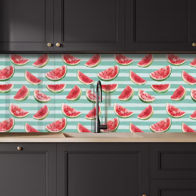 Keuken achterwand - Watermeloen - Strepen - Groen — 6