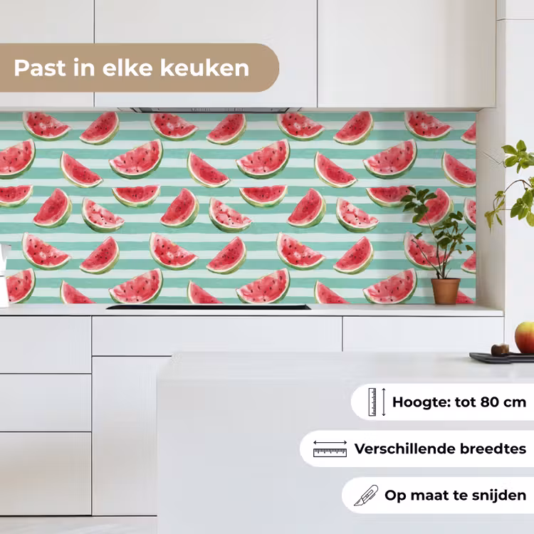 Keuken achterwand - Watermeloen - Strepen - Groen — 7