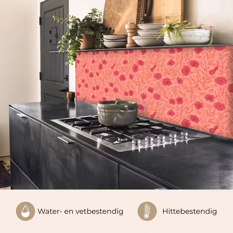 Keuken achterwand - Weidebloemen - Romantisch - Roze — 5