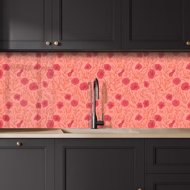 Keuken achterwand - Weidebloemen - Romantisch - Roze — 6