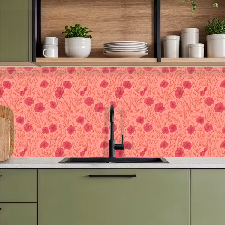 Keuken achterwand - Weidebloemen - Romantisch - Roze — 8