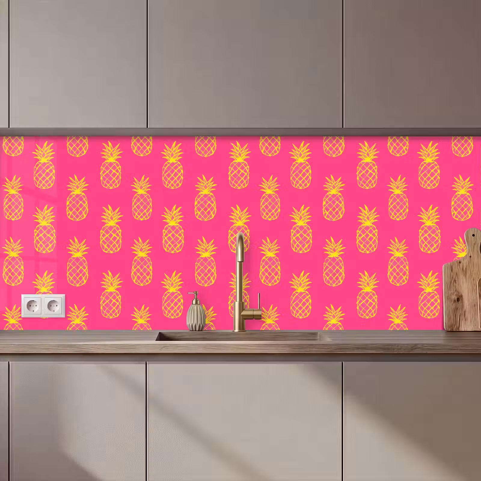 Keuken achterwand - Ananas - Trendy - Roze — 1