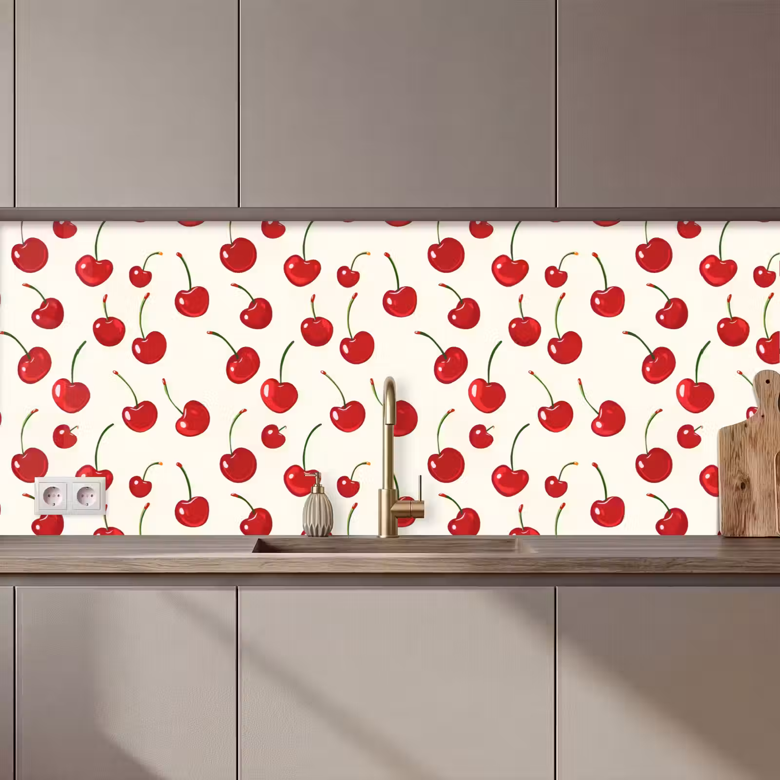 Keuken achterwand - Kersen - Minimalistisch - Rood — 1