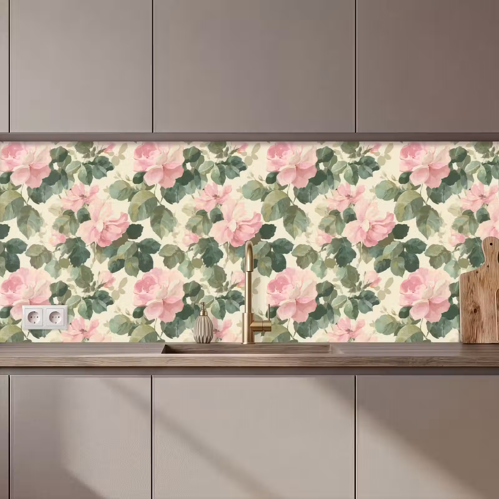 Keuken achterwand - Rozen - Botanisch - Roze — 1