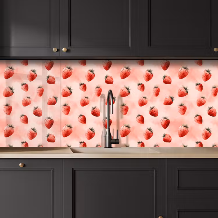 Keuken achterwand - Aardbei - Patroon - Roze — 6