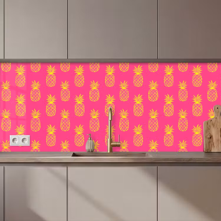 Keuken achterwand - Ananas - Trendy - Roze — 1