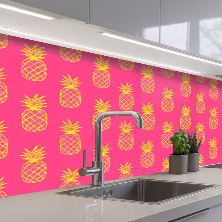 Keuken achterwand - Ananas - Trendy - Roze — 2