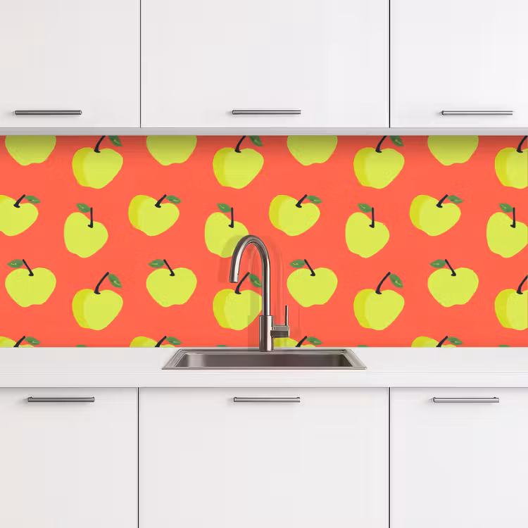 Keuken achterwand - Appels - Modern - Groen — 4