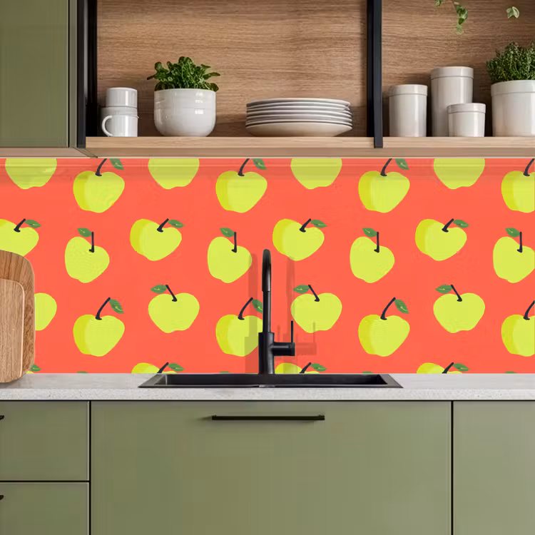 Keuken achterwand - Appels - Modern - Groen — 8