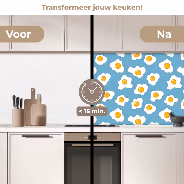 Keuken achterwand - Eieren - Dooiers - Blauw — 3