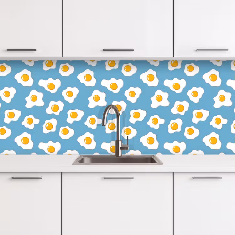 Keuken achterwand - Eieren - Dooiers - Blauw — 4