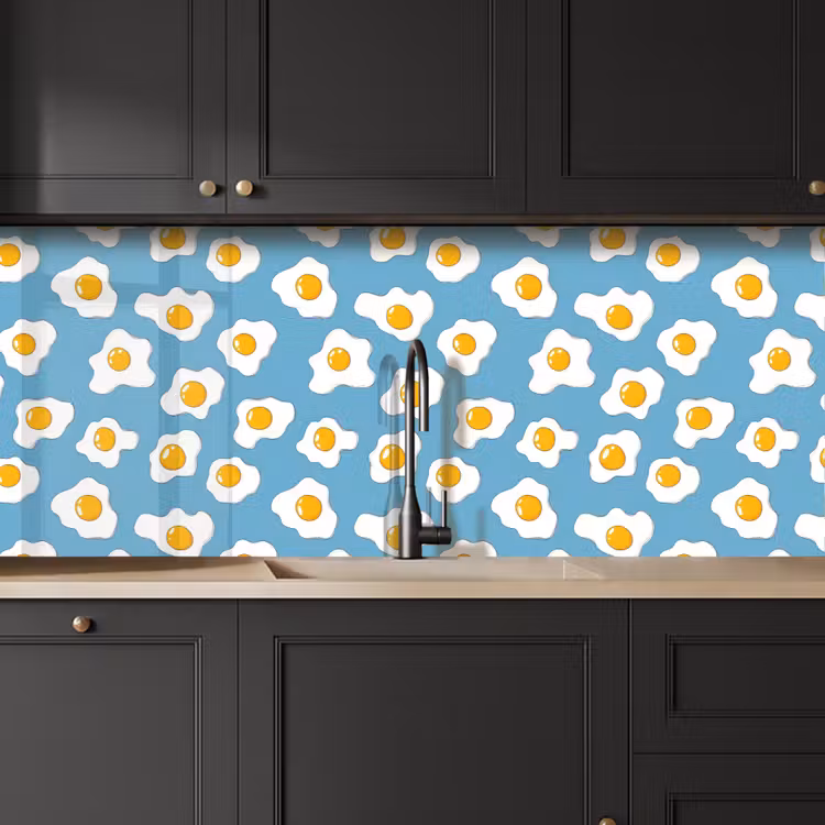 Keuken achterwand - Eieren - Dooiers - Blauw — 6