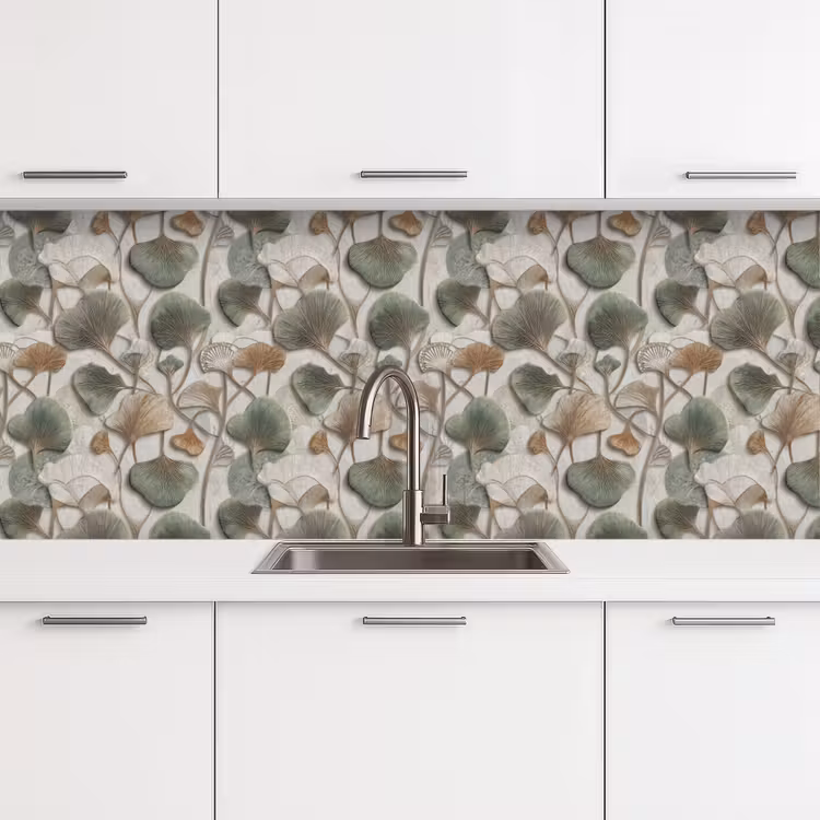 Keuken achterwand - Elegant - Bladeren - Groen — 4
