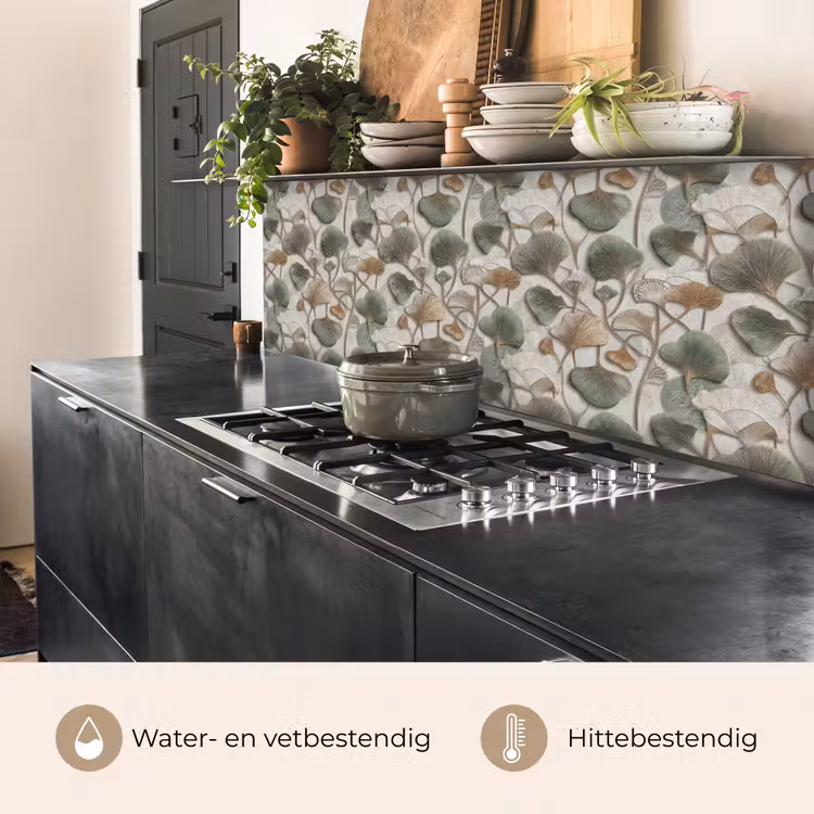 Keuken achterwand - Elegant - Bladeren - Groen — 5