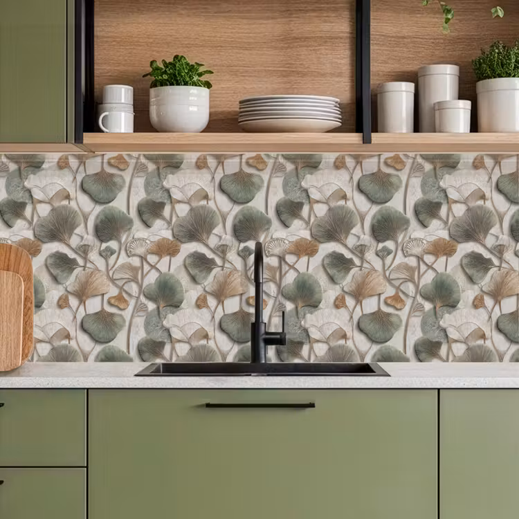 Keuken achterwand - Elegant - Bladeren - Groen — 8