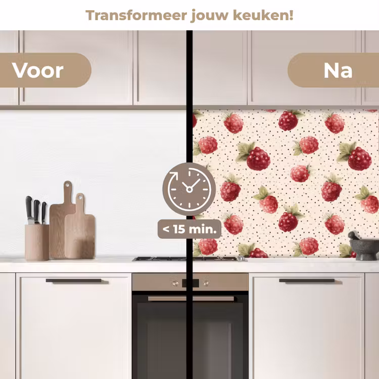 Keuken achterwand - Framboos - Stippen - Rood — 3
