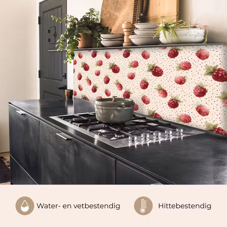 Keuken achterwand - Framboos - Stippen - Rood — 5