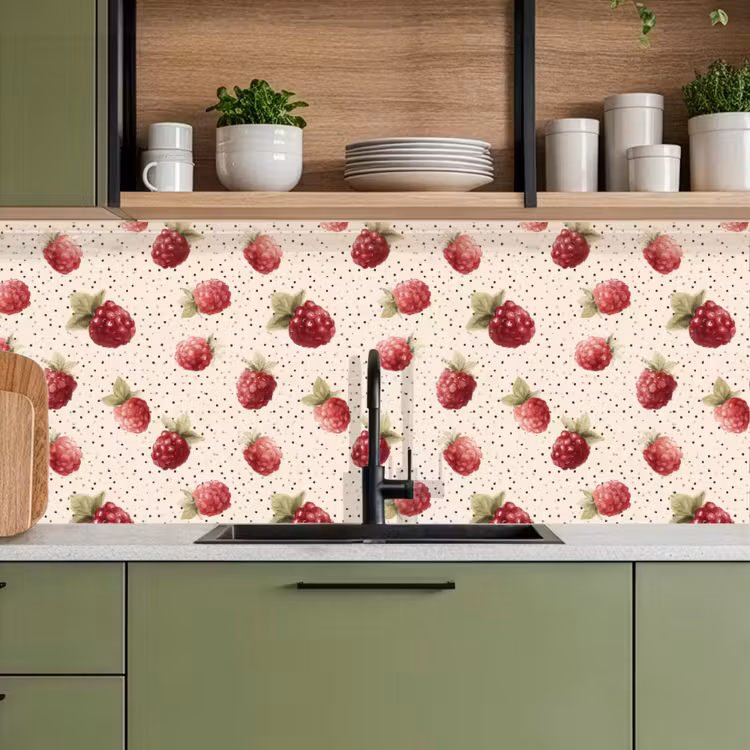 Keuken achterwand - Framboos - Stippen - Rood — 8