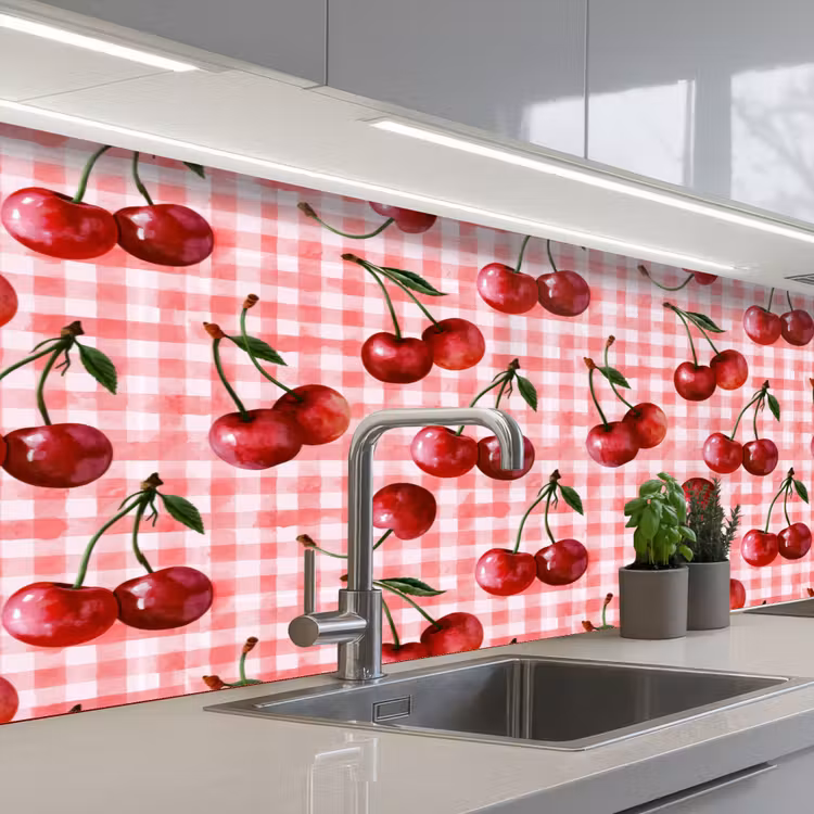 Keuken achterwand - Kersen - Blokken - Rood — 2