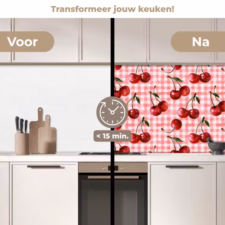 Keuken achterwand - Kersen - Blokken - Rood — 3