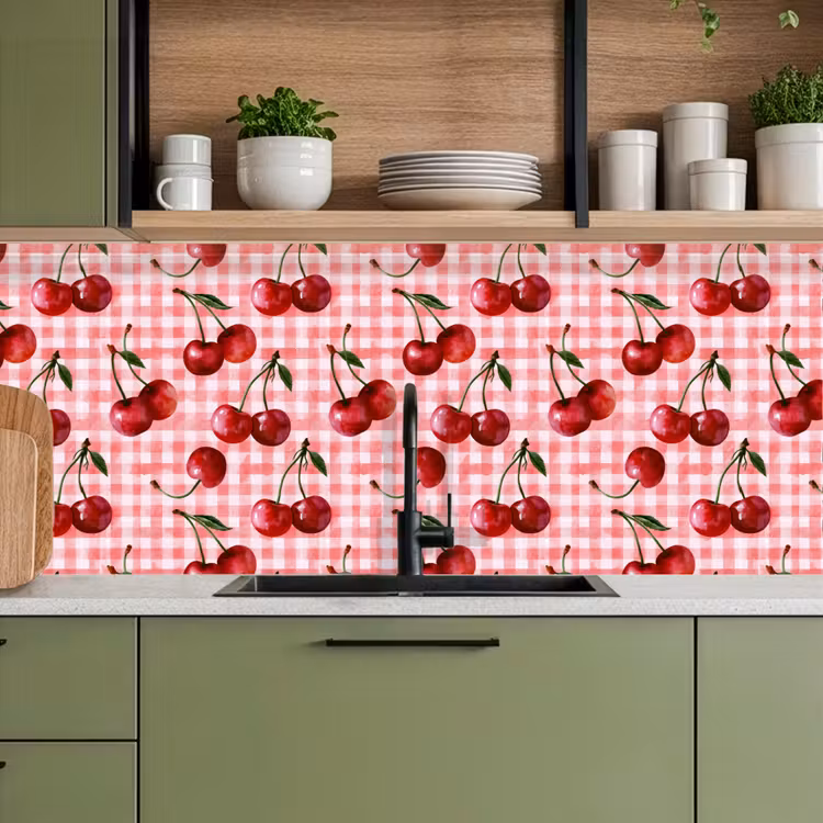 Keuken achterwand - Kersen - Blokken - Rood — 8