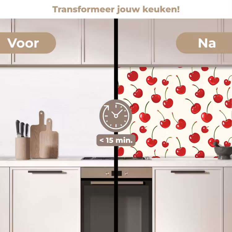 Keuken achterwand - Kersen - Minimalistisch - Rood — 3