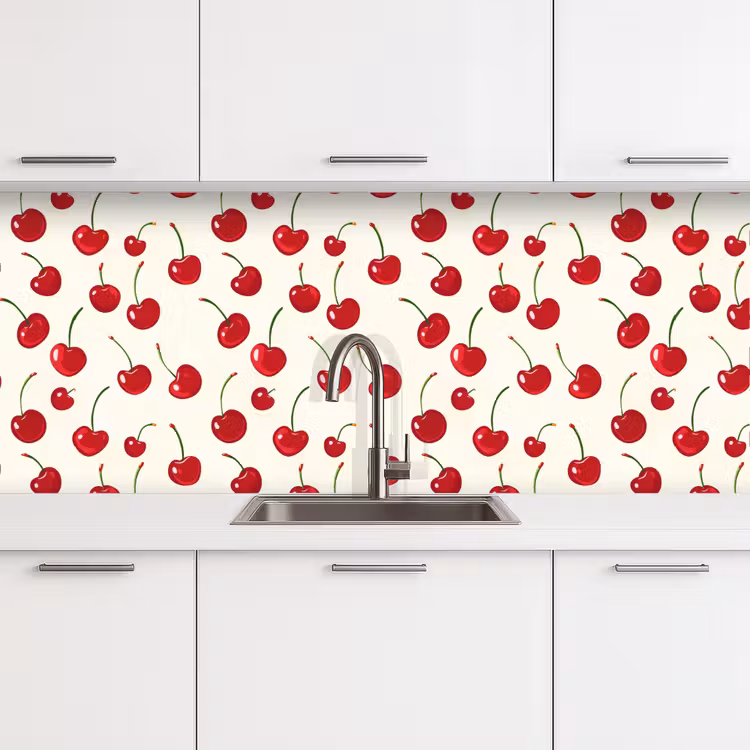 Keuken achterwand - Kersen - Minimalistisch - Rood — 4