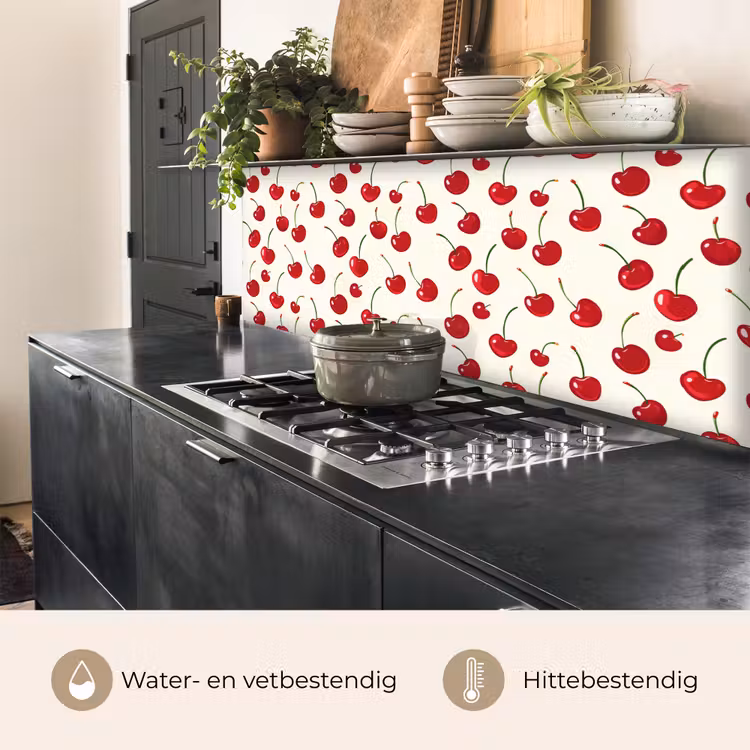 Keuken achterwand - Kersen - Minimalistisch - Rood — 5