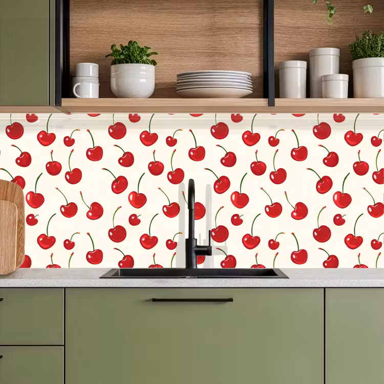 Keuken achterwand - Kersen - Minimalistisch - Rood — 8