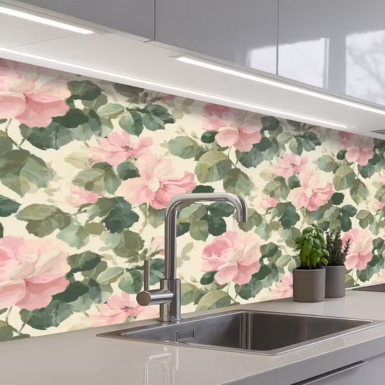 Keuken achterwand - Rozen - Botanisch - Roze — 2
