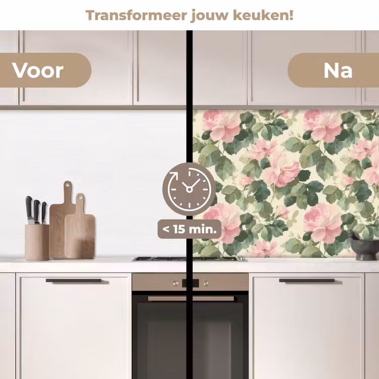 Keuken achterwand - Rozen - Botanisch - Roze — 3