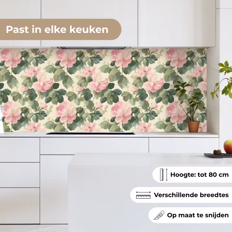 Keuken achterwand - Rozen - Botanisch - Roze — 7