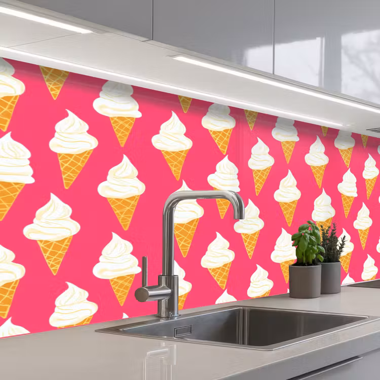 Keuken achterwand - Softijs - Horentje - Roze — 2